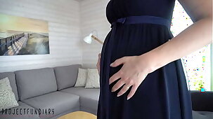 new roleplay: pregnant wife rides the cock until her wet pussy gets a hot creampie - projectfundiary