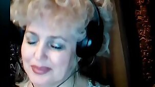 Shy Blonde Mature Russian Wife Masturbating on Webcam
