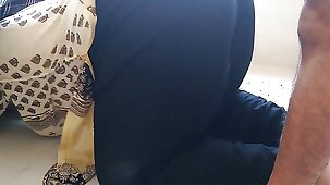 Desi Stepmom Gets Stuck While Sweeping Under The Bed When Stepson Fucks Her And Cum Out Her Big Ass - Family Sex